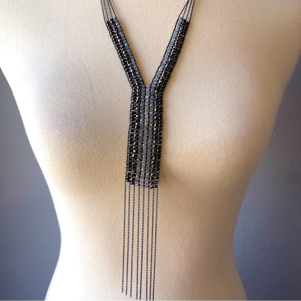 Nakamol Multi Strand Beaded Chain Tassel Pendant Necklace